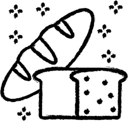 Aufkleber - Bread vector icon in grunge style
