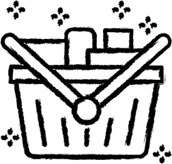 Leinwandbilder - Basket goods products vector icon in grunge style