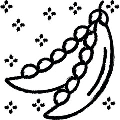 Poster - Pea pods legumes vector icon in grunge style