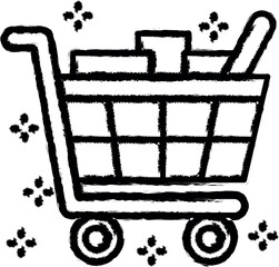 Aufkleber - Trolley products vector icon in grunge style