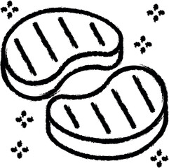 Poster - Meat beef steak piece vector icon in grunge style
