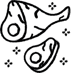 Aufkleber - Ham leg pie vector icon in grunge style