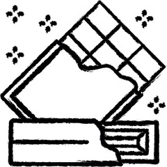 Aufkleber - Chocolate bar vector icon in grunge style
