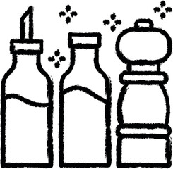 Aufkleber - Condiments bottles vector icon in grunge style