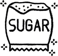 Poster - Sugar package vector icon in grunge style
