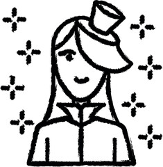 Aufkleber - Halloween avatar people spooky woman costume vector icon in grunge style