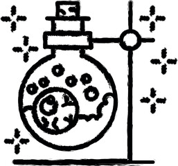 Aufkleber - Halloween flask liquid poison potion eye vector icon in grunge style