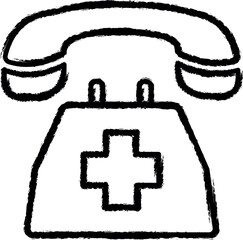 Poster - health, call, doctor, emergency, hospital vector icon in grunge style