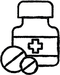 Aufkleber - health, drug, medicine, pharmacy vector icon in grunge style