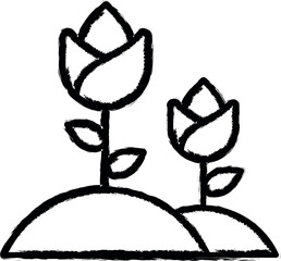 Poster - Tulips, Holland vector icon in grunge style