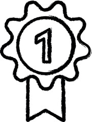 Poster - winner, medal, first vector icon in grunge style