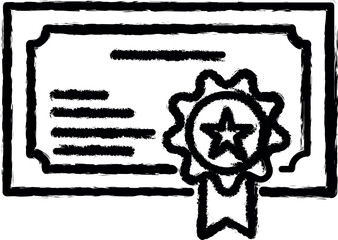 Aufkleber - certificate, contract, degree vector icon in grunge style