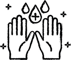 Aufkleber - Hand, drop vector icon in grunge style