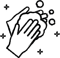 Aufkleber - Hands, foam, soap vector icon in grunge style
