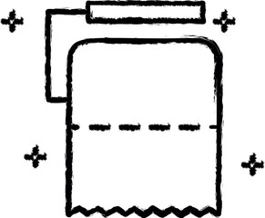 Aufkleber - Toilet paper, hygiene vector icon in grunge style