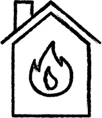 Aufkleber - insurance, house, fire vector icon in grunge style