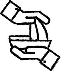 Aufkleber - hands, boat, insurance vector icon in grunge style