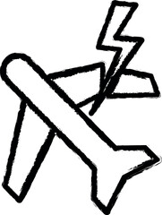 Poster - air disaster line vector icon in grunge style