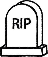 Poster - grave line vector icon in grunge style
