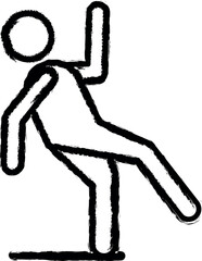 Aufkleber - falling man line vector icon in grunge style