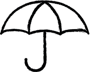 Aufkleber - umbrella line vector icon in grunge style