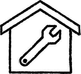 Aufkleber - apartment repair line vector icon in grunge style