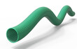 suction hose pipe.green pipe.3D Rendering