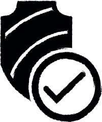 Aufkleber - Antivirus protected, certified security, protection technology, security approved, shield protection vector icon in grunge style