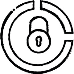 Aufkleber - padlock, internet technology vector icon in grunge style
