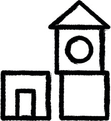 Poster - Cube, toy vector icon in grunge style