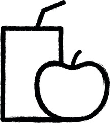Aufkleber - Apple, juice vector icon in grunge style