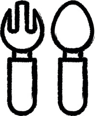 Aufkleber - Fork, knife vector icon in grunge style