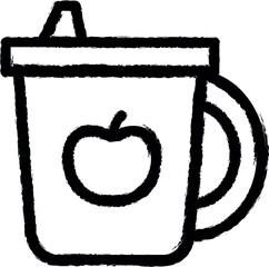 Poster - Cup, drinking bowl vector icon in grunge style