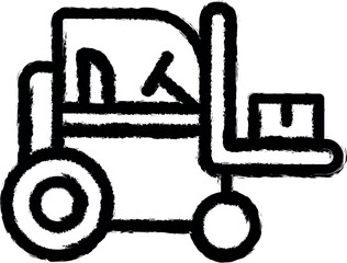 Poster - Forklift, manufacturing vector icon in grunge style