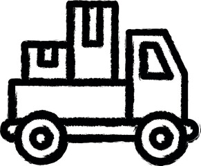 Poster - Delivery truck, manufacturing vector icon in grunge style
