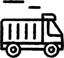 Poster - Delivery truck, manufacturing vector icon in grunge style