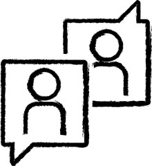 Aufkleber - double, chat, communication vector icon in grunge style