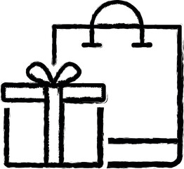 Fototapete - gift, shopping vector icon in grunge style