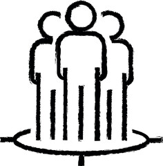 Aufkleber - advertising, audience, focus vector icon in grunge style