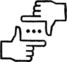 Aufkleber - frame, gesture, hands vector icon in grunge style