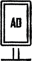 Poster - billboard, advertising vector icon in grunge style