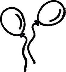 Aufkleber - Balloons, toys vector icon in grunge style