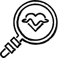 Aufkleber - Medical technology, heart beat vector icon in grunge style