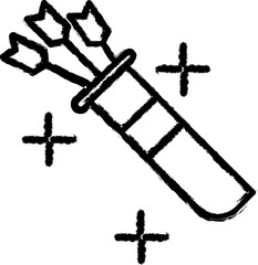 Aufkleber - Medieval, quiver vector icon in grunge style