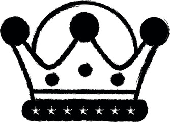 Poster - crown diadem vector icon in grunge style