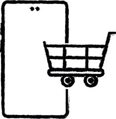 Leinwandbilder - buy, cell vector icon in grunge style