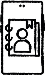 Aufkleber - book, call, contact, number, phone vector icon in grunge style