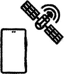 Aufkleber - phone, location, satellite, service, signal vector icon in grunge style