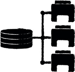 Aufkleber - data, files vector icon in grunge style