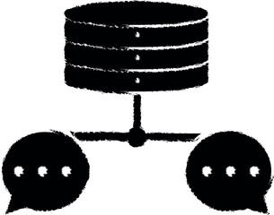 Aufkleber - chat, data, database vector icon in grunge style